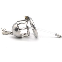 Stainless Steel Chastity Belt Penis Lock Male Device Cock Cage With Urethral Catheter Peniss Ring Sex Toys For Men 008