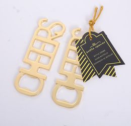 Alloy cheer beer bottle opener Cheers Gold Bottle Opener Wedding items for Bridal showers Free shipping SN1176