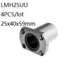 4pcs/lot LMH25UU 25mm linear ball bearings oval flanged linear bushing linear motion bearings 3d printer parts cnc router 25x40x59mm