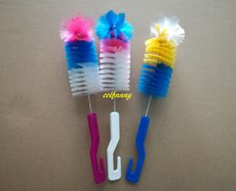 10pcs/lot Colourful Nipple Brush Baby Milk Feeding Bottle Brushes Cup Teat cleaning Brush Bottle rotating washing Brush