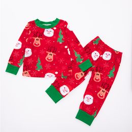 Kids Christmas Clothing Children's Set Baby Girl Boy Clothes Long Sleeve Deer Top Pants Cotton Sleepwear Pyjamas Outfit 2Pcs Kids Suit 6M-5T