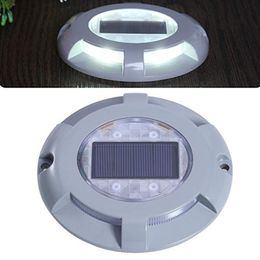 Solar Dock Path Road Lights Marker lighting 4LED Waterproof Security Warning Lights Solar Lights Step Road Path Light for Pathway Stairs