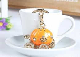 Hot 4Colors Gold Plated Alloy Cinderella Pumpkin Carriage Keychain Key Chain Wedding Favors And Gifts Wedding Souvenirs lin4371
