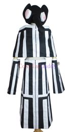 Soul Eater Mizune Black And White Stripe Dress Set Cosplay Costume L005