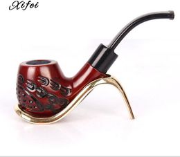 New Hot Red Acrylic Pipe Holder Carved Mahogany Manual Filter Pipe