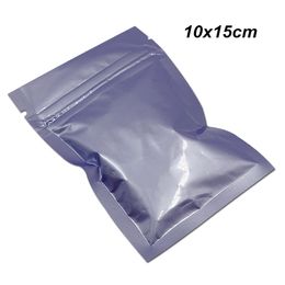 100 PCS 10x15cm Purple Resealable Aluminum Foil Food Storage Packaging Bags Self Sealable Mylar Foil Heat Seal Foil Food Packing Pack Pouch