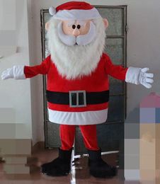 2019 Factory direct sale mini fan inside the head Father Christmas mascot costume for adult Santa Claus cartoon costume