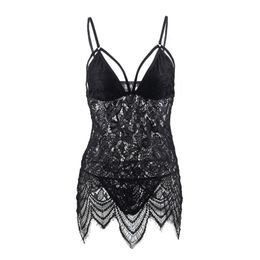 Floral Encaje Sexy Lencería Erótica Caliente BabyDoll Vestido ...
