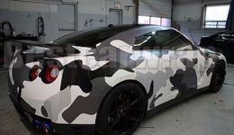 Large Jumbo Camo VINYL Wrap black white grey Full Car Wrapping Camouflage graphic sign Stickers with air free / size 1.52 x 30m/Roll 5x98ft