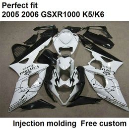Injection molding fairings for Suzuki GSXR1000 2005 2006 black white motorcycle fairing kit GSXR1000 05 06 TH36