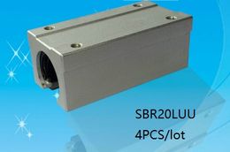 4pcs/lot SBR20LUU 20mm open type linear case unit linear block bearing blocks for cnc router 3d printer parts