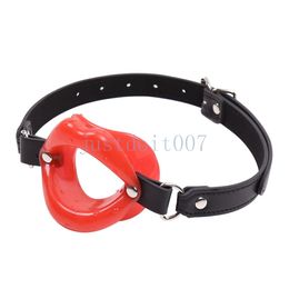 Bondage Soft Leather Harness Rubber Lips O Ring Open Mouth Gags Stuffer Restraint #R97