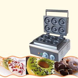Qihang_top 110v/220v electric six pieces donuts waffle maker non-stick automatic doughnut donut making machine price