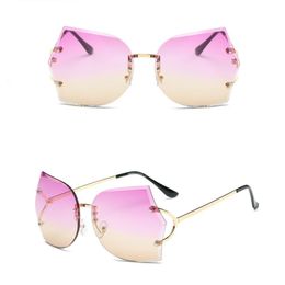 Rimless Polygonal Sunglasses Cool Design Sun Glasses Light Colour Lenses 6 Colours Wholesale Eyewear Shop