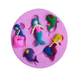 Unisex Mermaid Pattern Cake Mold Sugar Chocolates Fondant Kitchen Baking Moulds Liquid Silicone Tools For Children 2 6dy ff