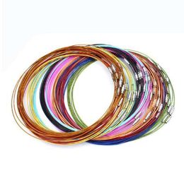 stainless steel wire necklace cord Canada - 10pcs lot 46cm silver Stainless Steel Necklace Wire Cord For DIY Craft Jewelry