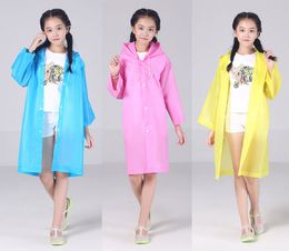 Kids Hooded Transparent Jacket Raincoats Rain Coat Poncho Raincoat Cover Long Girl Boy Rainwear 5 Colours