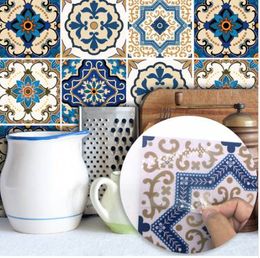 50 pcs per packFunlife 15*15cm/20*20cm Moroccan Tiles PVC Waterproof Self adhesive Wallpaper Furniture Bathroom DIY Arab Tile Sticker TS029