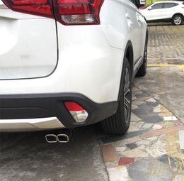 High quality stainless steel car double tube mufflers,Exhaust pipe outlet decoration,silencer for Mitsubishi outlander 2013-2019