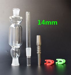 NC Kit With 10mm 14mm Titanium Nail Titanium Tip Plastic Keck Clip Glass Pipe Glass Bong Smoking Pipe