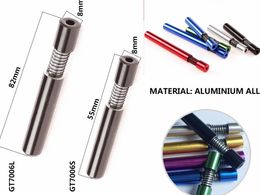 Multi Colour spring mouth metal tube 55mm 82mm Aluminium alloy Smoking Pipe with spring bats can clean itself in stock