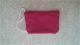 2018 New 12cmx17cm Multi Plain Blank Cotton Canvas Cosmetic Bag 12oz kids DIY Min Phone Bag Zipper Coin purses