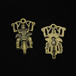 16pcs Zinc Alloy Charms Antique Bronze Plated death knight motorcycle Charms for Jewellery Making DIY Handmade Pendants 44*28mm