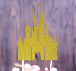 50pcs Castle Cupcake Cake Toppers Flag For Wedding Party Aniversary Birthday Baby Shower Decorations Supplies