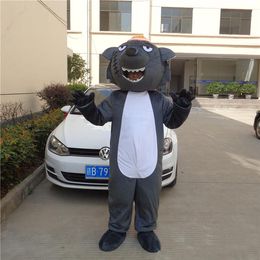 2018 factory sale adult grey wolf animal mascot costumes fancy dress for party good quality free shipping can be Customised