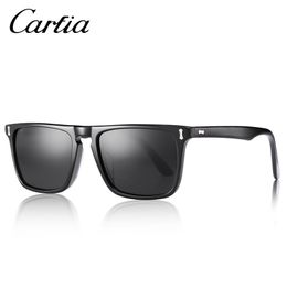 Carfia Mens Sunglasses Polarized Lenses Vintage Sun Glasses 100% UV Protection Square 54mm with Case 8887