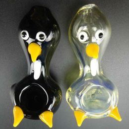 Newest Colourful Mini Glass Smoking Pipes Animal Penguin Shape Handmade High Quality Beautiful Unique Design Multiple Uses Hot Sale DHL Free