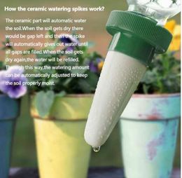 Ceramic Automatic Watering Device Flower and Drip Irrigation Watering Kits System for Indoor&Outdoor Use Vacation Plant Waterer