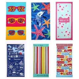 Beach Towel 2018 New Microfiber Bath Towels Adults 70*150cm Slipper Sunglass Printed Quicky-dry Camping Large Sport Towels YMT12