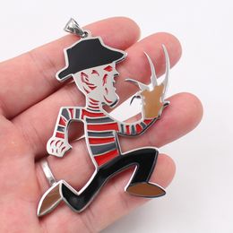 free ship GNAYY Large 2 inch Stainless Steel ICP Crazy clown Hatchetman Mens pendant necklace Punk Jewelry for Mens rolo chain