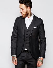 New Design Slim Fit Grey Groom Tuxedos Two Button Centre Vent Men Wedding Suits Men Business Dinner Prom Blazer(Jacket+Pants+Tie+Vest) 1113