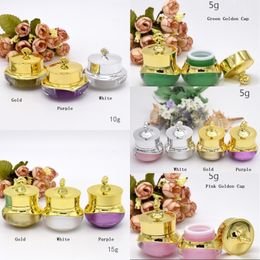 5/10/15g Crown Shape Plastic Refillable Bottles Empty Pot Bottles Makeup Jar Travel Face Cream Lotion Cosmetic Container