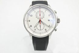black rubber white Dial Chronograph quartz Sport Watch 389001 MAN 44mmRed needle Wristwatch Pin buckle multifunctional