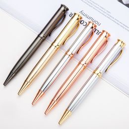 1PCS metal Ball-point signing Pen Rod Rotating Metal Ballpoint Advertising Pens Stationery For Office & School Supplies