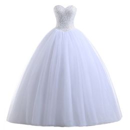 2018 Sexy Sweetheart Beading Sequins Ball Gown Wedding Dress With Lace Up Tulle Plus Size Vestidos De Noiva Bridal Gowns BB05