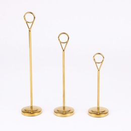 Luxury Gold 6/8/12 inch Tall Stainless Steel Table Number Holders Wedding Party Decoration Name Number Card Stand QW8749