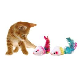 Funny False Mouse Rat Toys for Cat Kitten Colorful Plush Mini Mouse Toys Pets Cat Playing Toy Random Color