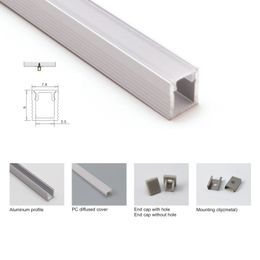 100 X 1M sets/lot Super slim led Aluminium profile and 8mm wide alu led extrusion for wall or surface mounted lights