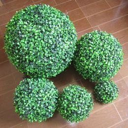 -2 pcs Grande Planta Artificial Verde Ball Topiary Tree Boxwood Festa De Casamento Casa Decoração Ao ar livre Plantas De Plástico Grama Bola