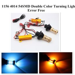 Error Free 12V 1156 4014 54SMD Double Colour Turning Light Auto Led Bulb Lamp For Car Motorcycle