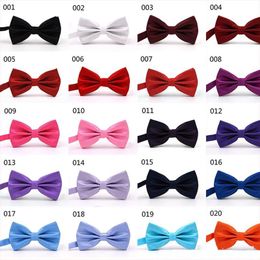 32 Colors Solid Fashion Bowties Groom Men Colourful Plaid Cravat gravata Male Marriage Butterfly Wedding Bow ties business bow tie