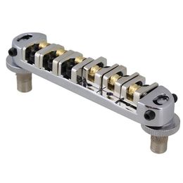 Roller Saddle Bridge with Posts and Spanner For Electric Guitar Silver