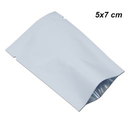 5x7cm White Aluminium Foil Sample Open Top Heat Sealable Vacuum Food Grade Packing Bags for Snack Tea Dried Nuts Mylar Foil Heat Seal Pouches