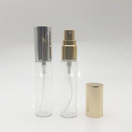 10MLMini Clear Glass Perfume Spray Bottle Travel Refillable Empty Cosmetic Water Atomizer Bottles Glass Sprayer Pump Bottles Gold / Silver