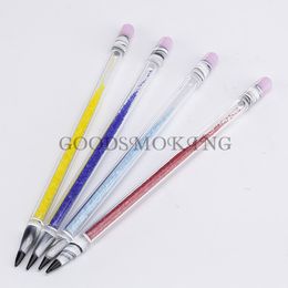 Glass Pencil Dabber With Colorful Remove Glass Sand For Wax Collecting Smoking dabber Taster For Oil Rig Glass Hand Water Pipe