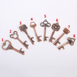 Wholesales 2in1 Brass KeyChain Beer Bottle Openers Bar Tools Key Ring Home Decor Kitchen Accessories Party Supplies Wedding Decorations DHL